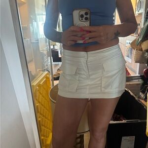 White Mini Skort  with Pockets